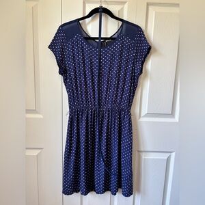 Navy and White Polka Dot Dress